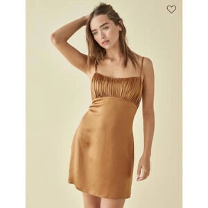 Reformation Mezcal mini dress Butterscotch size 2 100% silk!